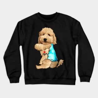 Funny Dog Goldendoodle I Love Mom Tattoo Shirt Dog NotebookFunny Dog Goldendoodle I Love Mom Tattoo Shirt Dog Notebook Crewneck Sweatshirt